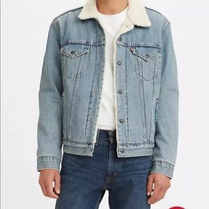 New Levis Sherpa Trucker Jacket Blue 